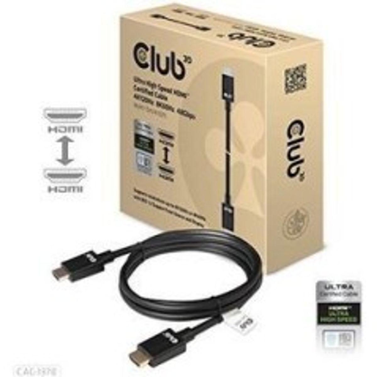 Club 3D CAC-1370 HDMI 2.1 kabel 1.5m Sort