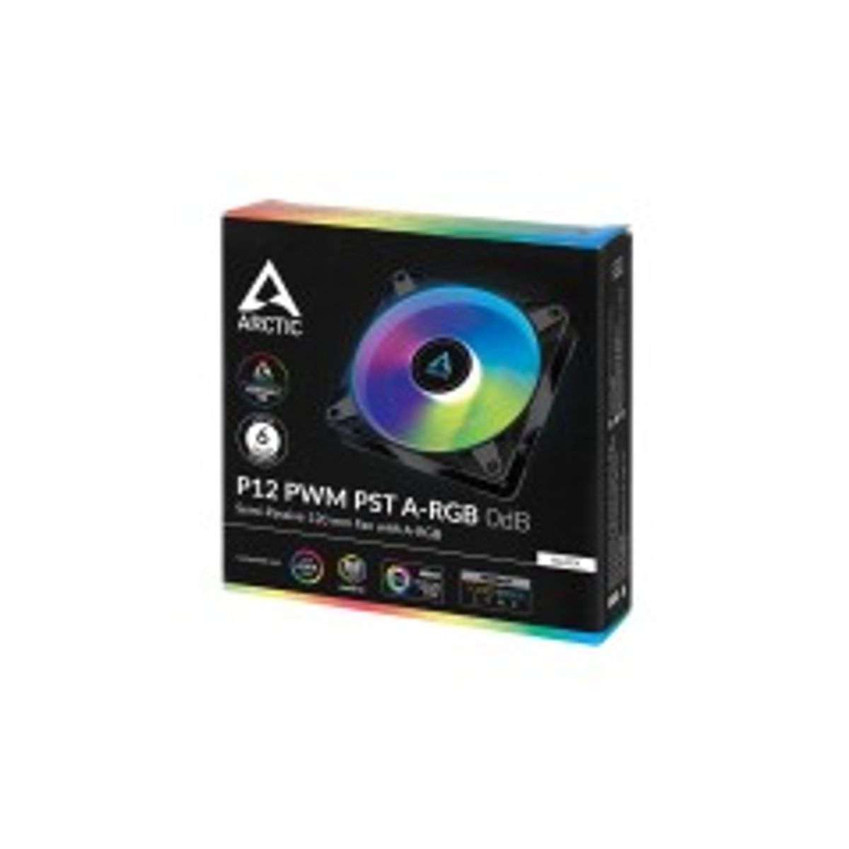 ARCTIC P12 PWM PST A-RGB 0dB Fan 1-pack Sort 120 mm