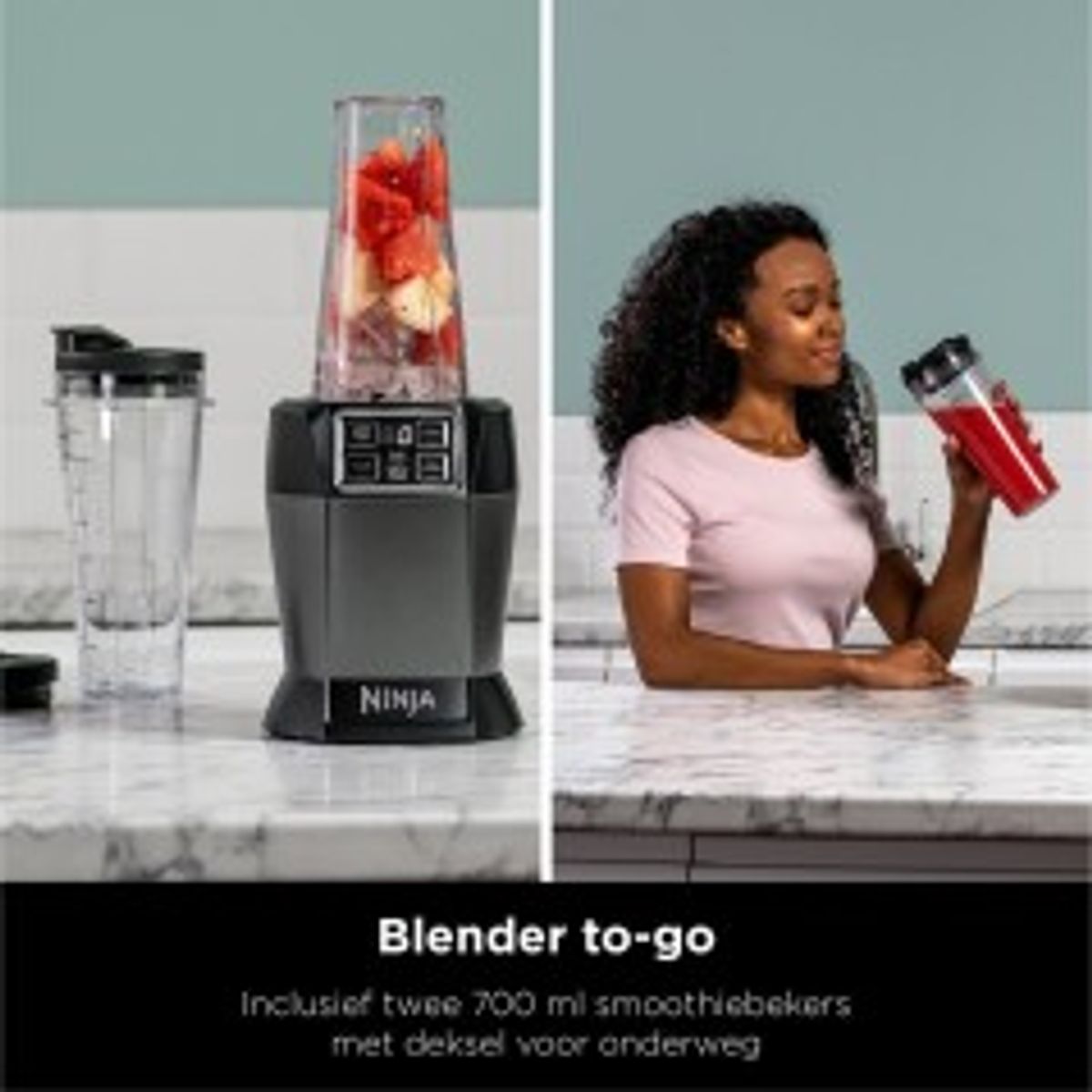 Ninja BN495EU Blender 2 Auto-iQ-funktioner Sort/ sølv