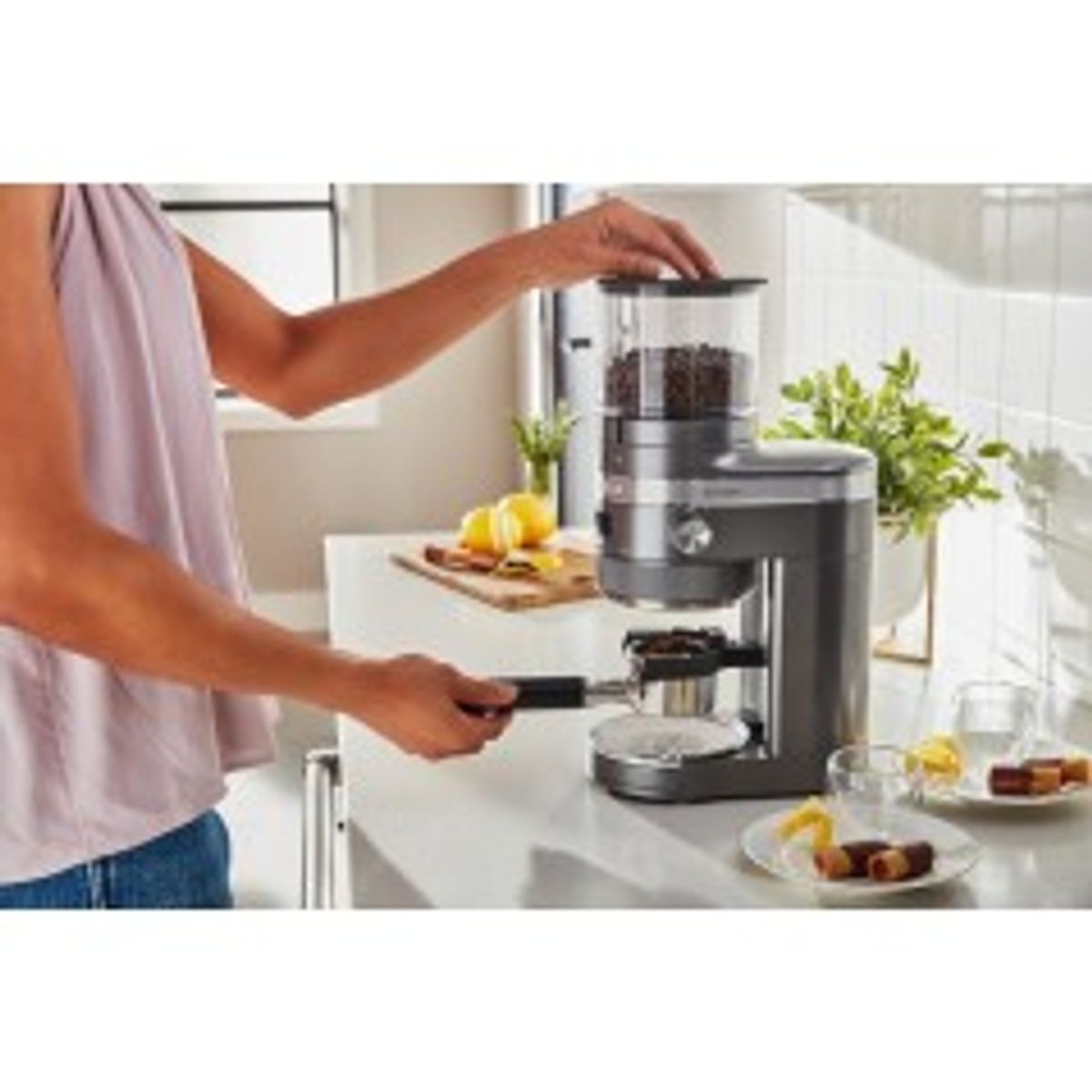 KitchenAid Artisan 5KCG8433EMS Kaffemølle 240W Medaljonsølv