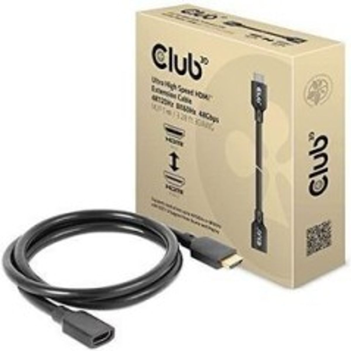 Club 3D CAC-1322 HDMI 2.1 forlængerkabel 1 m Sort