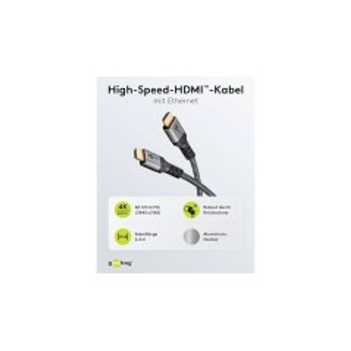 Goobay High Speed HDMI Cable with Ethernet 2m Grå