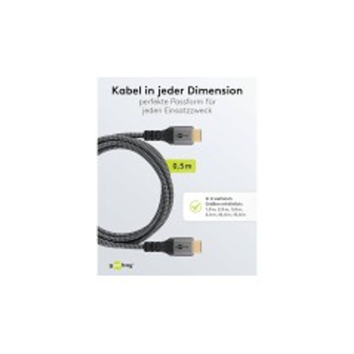 Goobay High Speed HDMI Cable with Ethernet 0.5m Grå