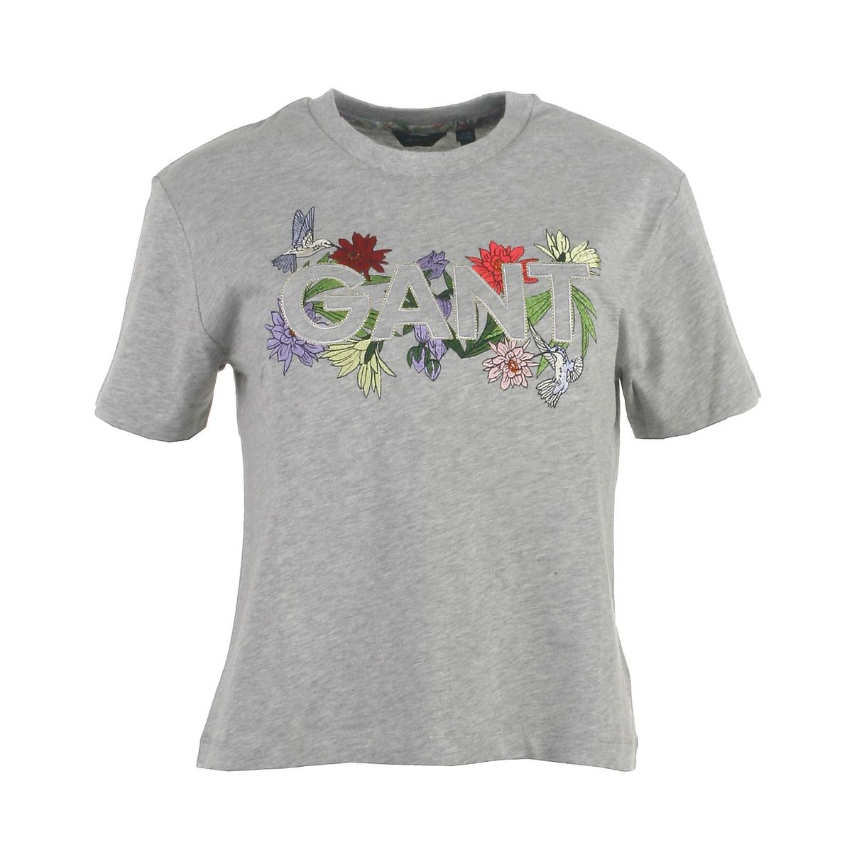 Gant t-shirt s/s, flower, lightgrey - 140 - 134/140