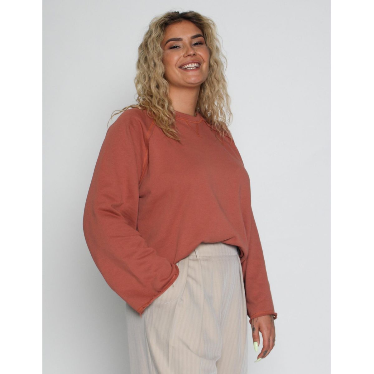 To Be Wanderlust Sweatbluse, Waivt, Brun - 182 - M+ - M-L