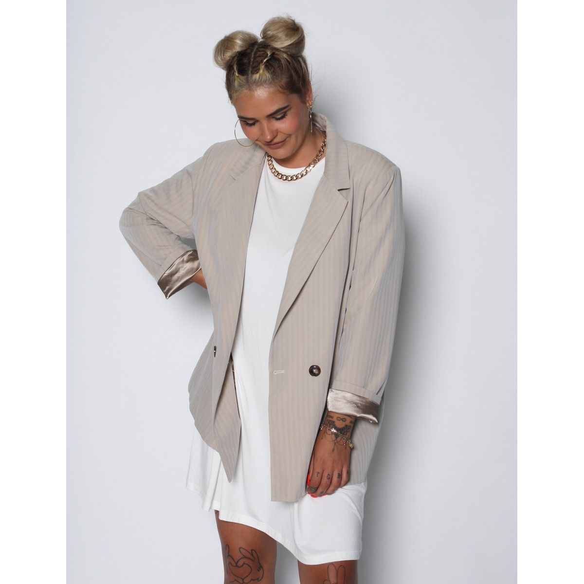 To Be Wanderlust oversize blazer, Wablair, sand - 194 - XL+ - 42