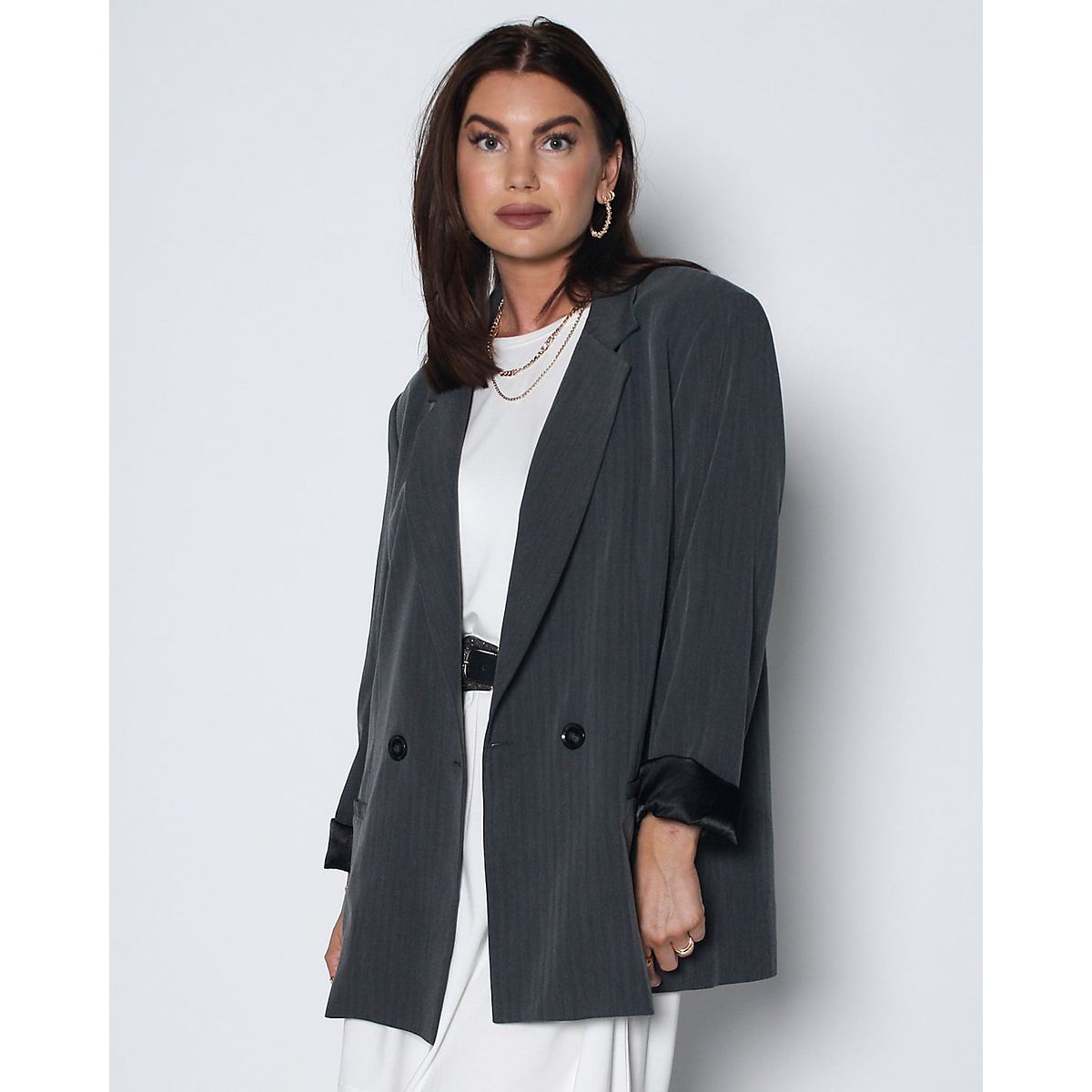 To Be Wanderlust oversize blazer, Wablair, grey - 194 - XL+ - 42