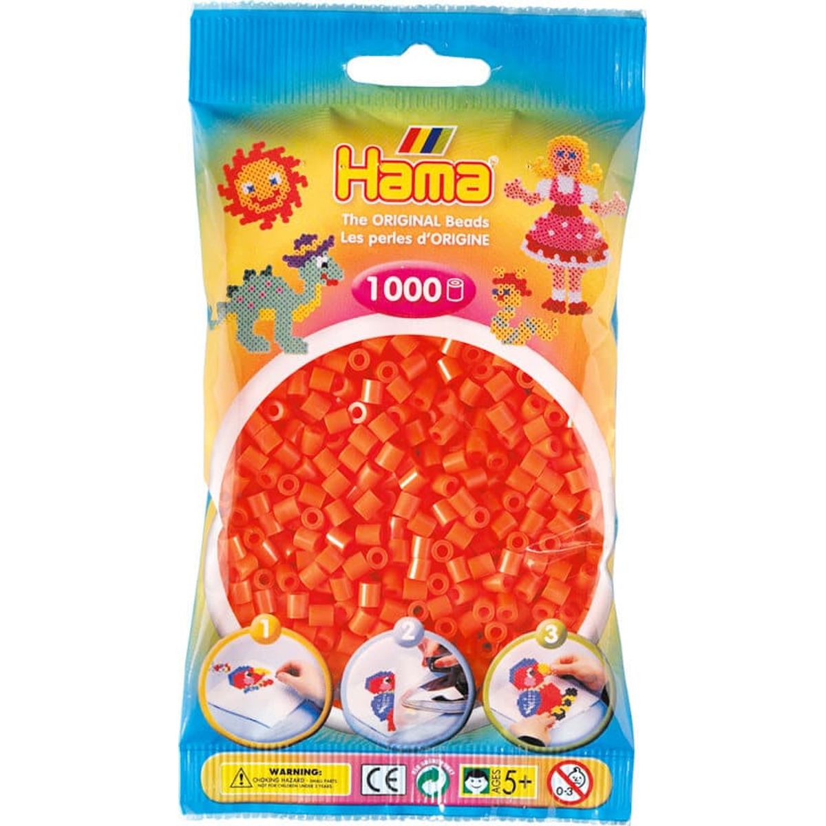 Hama Perler - 1000 stk orange - Midi (207-04)