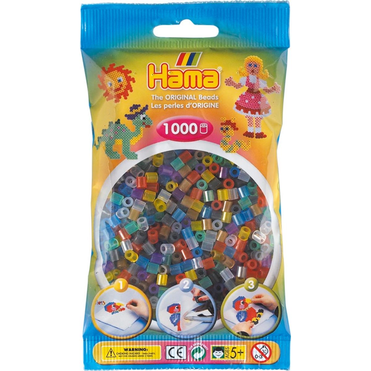 Hama Perler - 1000 stk transp. mix - Midi (207-53)