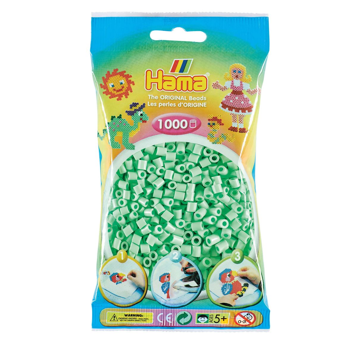 Hama perler - 1000 stk Pastel mint - Midi (207-98)