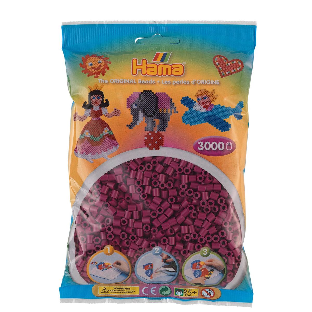 Hama Perler 3000 stk Blomme Midi (201-82)