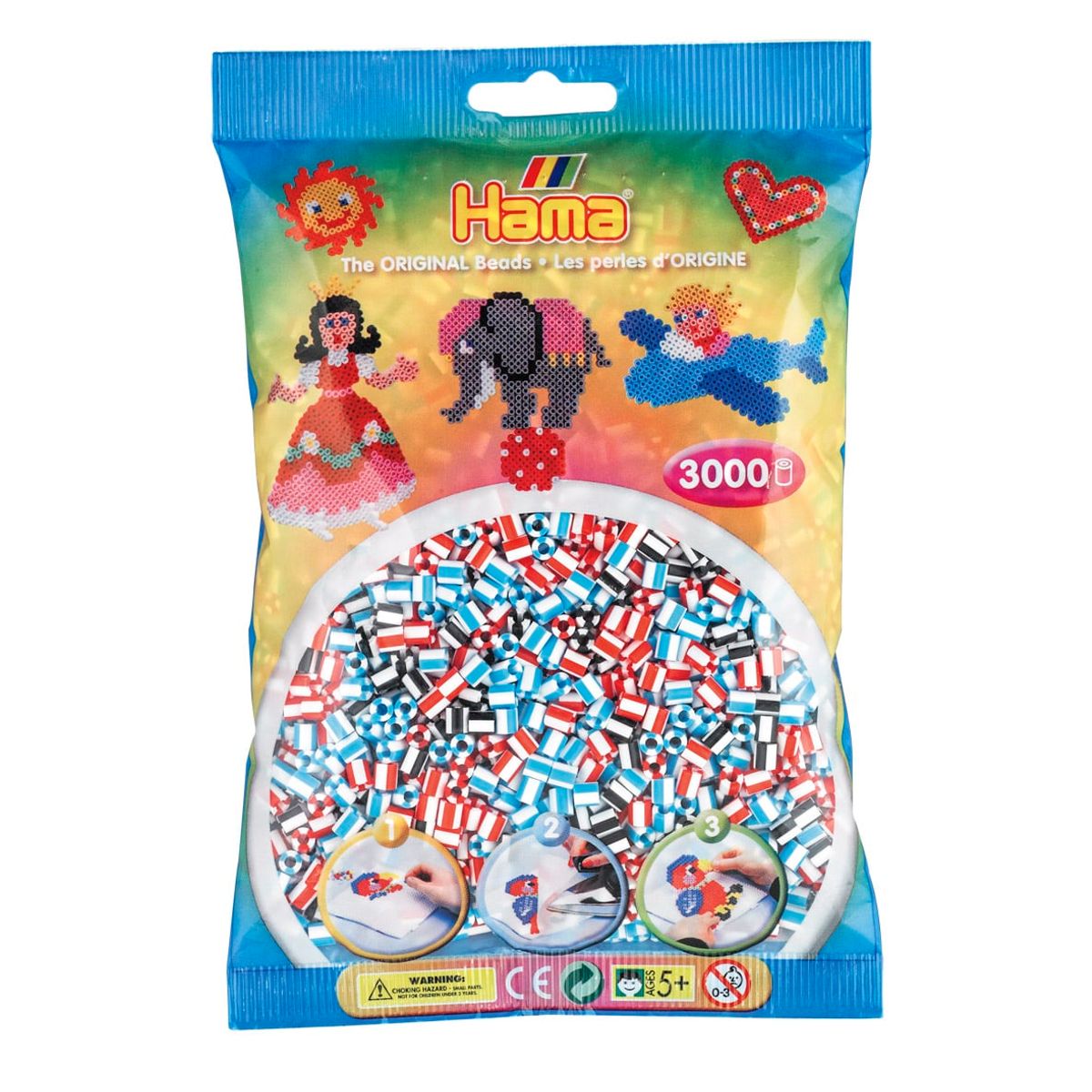 Hama Perler 3000 stk Mix 91 striber (201-91)