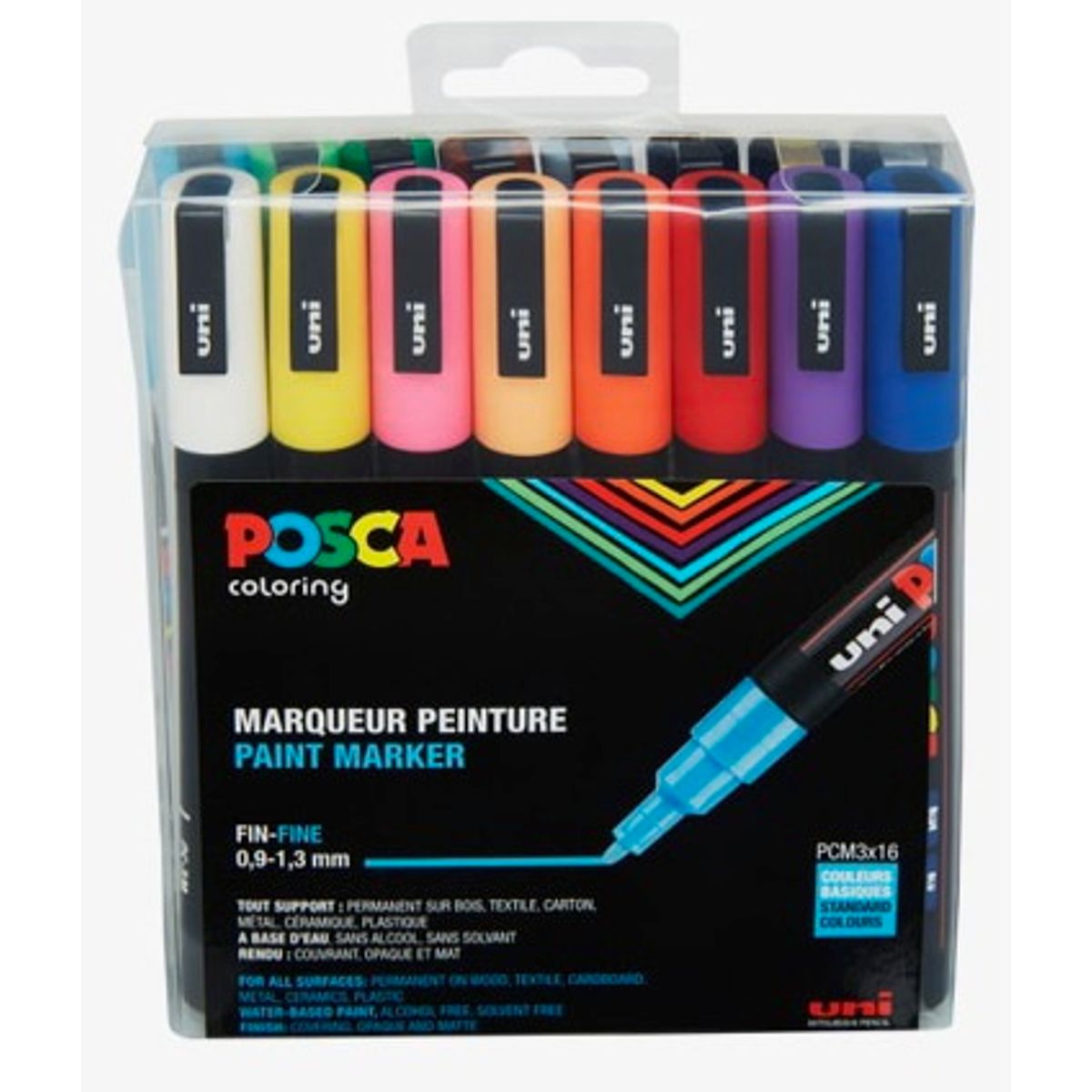 Posca Tusser Sæt Standard Farver PC-3M - 16 stk.