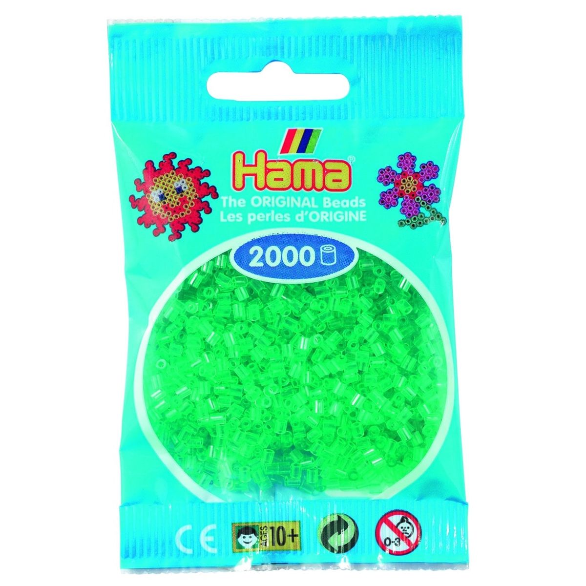 Hama Mini Perler 2.000 stk transp. grøn - Mini (501-16)