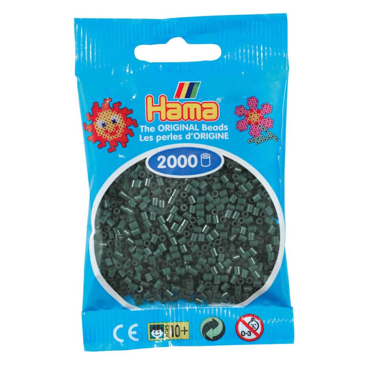 Hama Mini Perler 2.000 stk mørkegrøn - Mini (501-28)