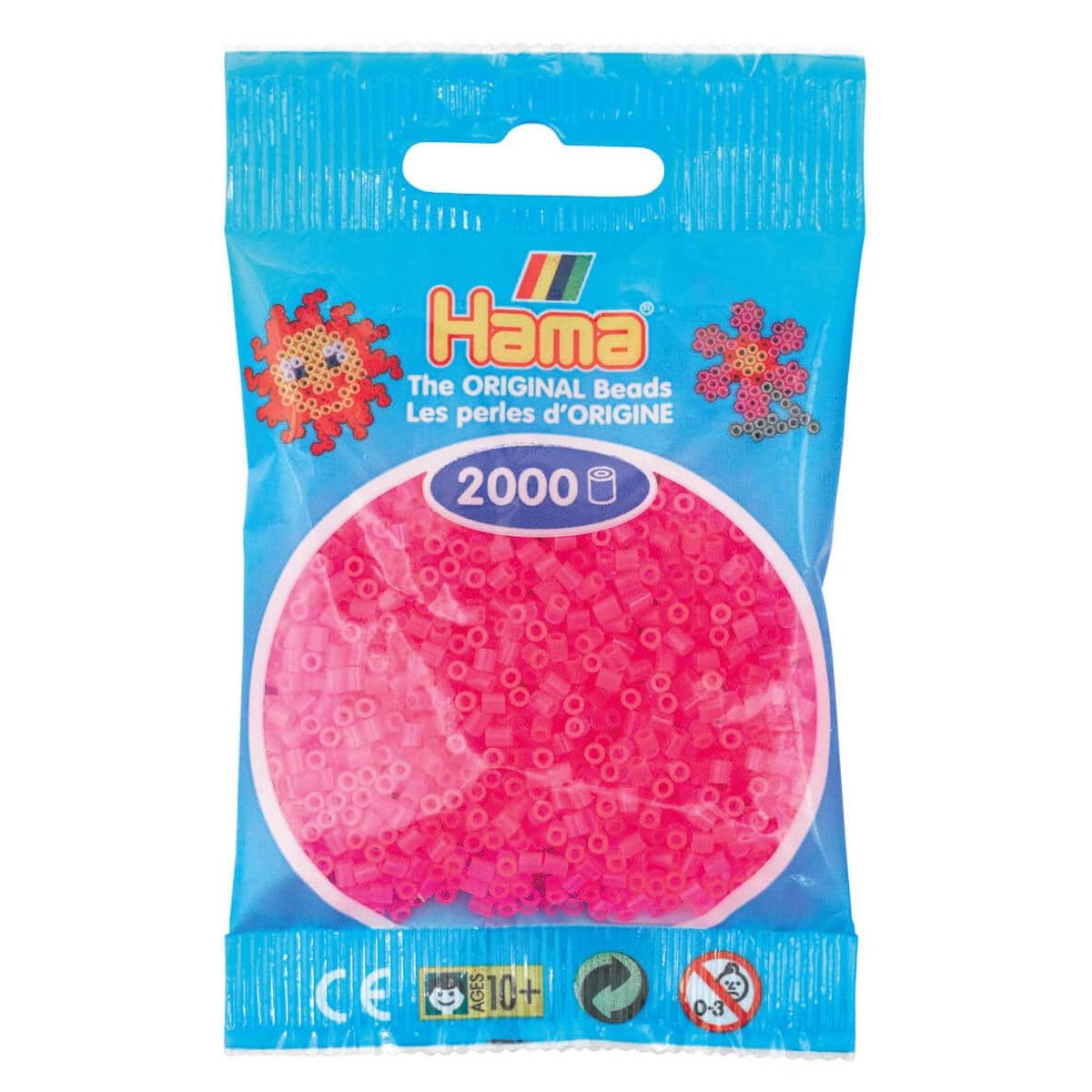 Hama Mini Perler 2.000 stk neon fuschia - Mini (501-32)