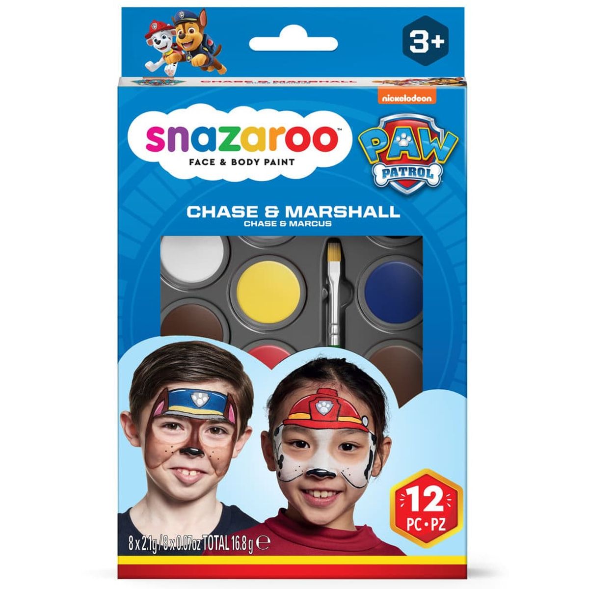 Snazaroo Paw Patrol; Chasel & Marshall sminkefarve sæt