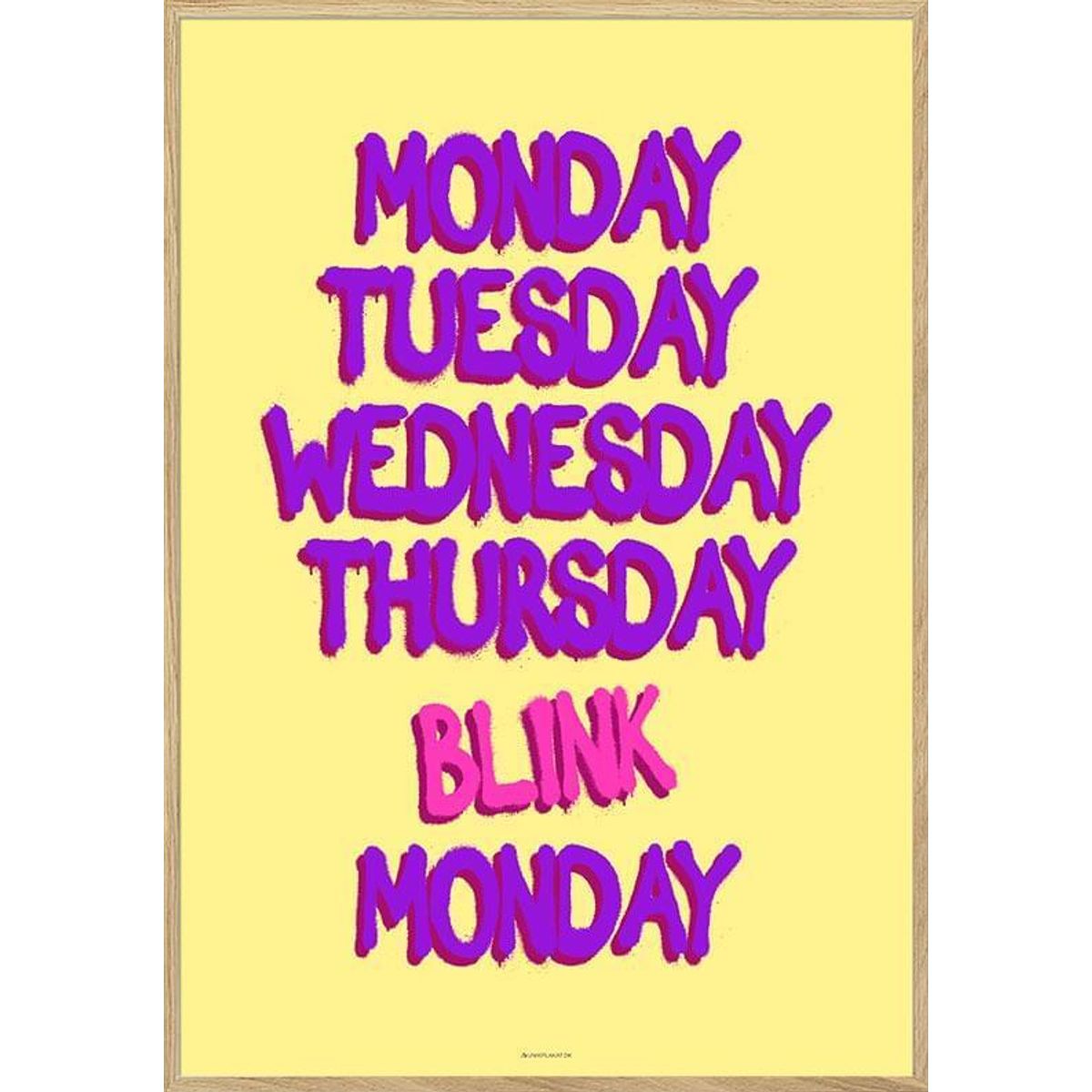 Farverig tekstplakat - Blink monday