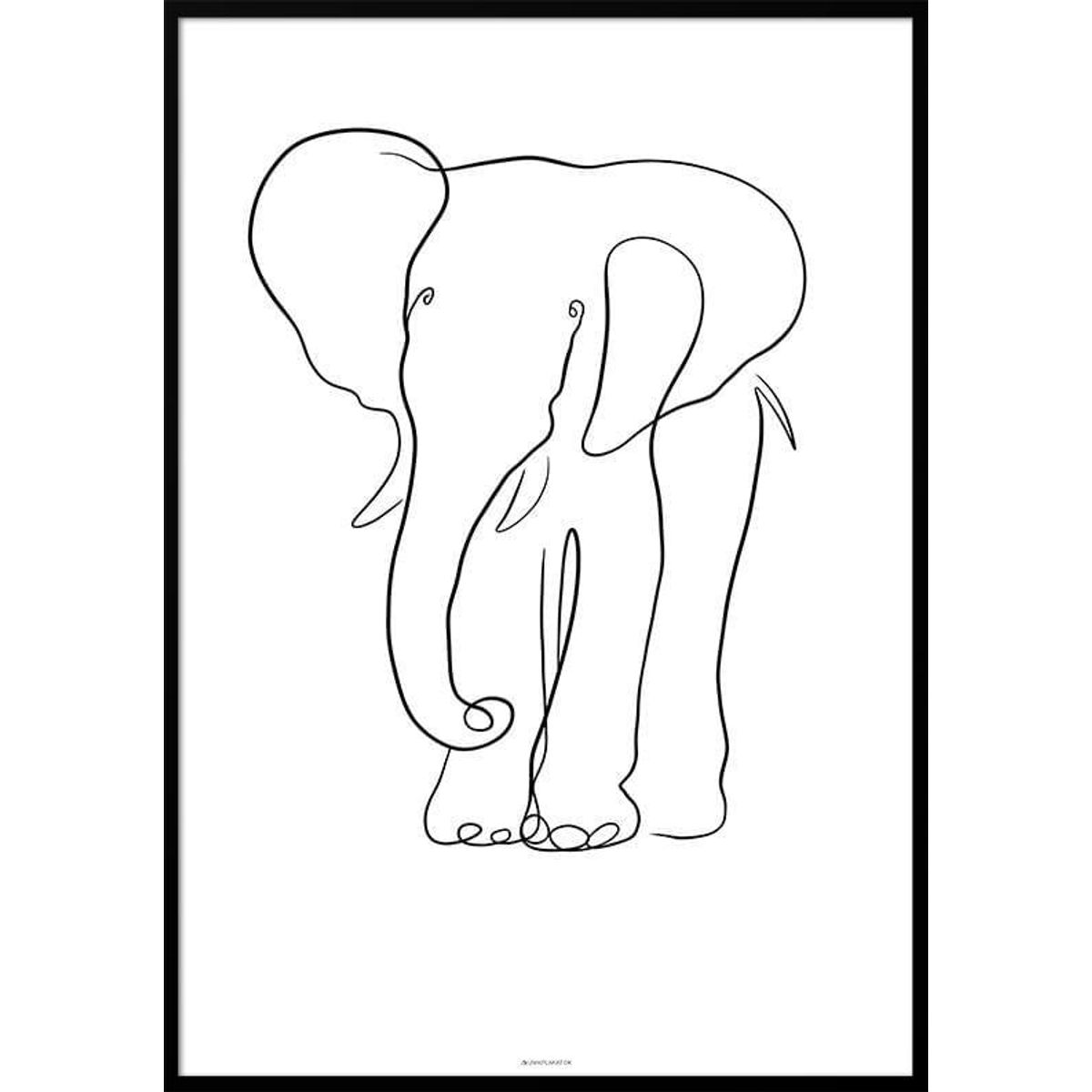 Stregtegning - Plakat med elefant