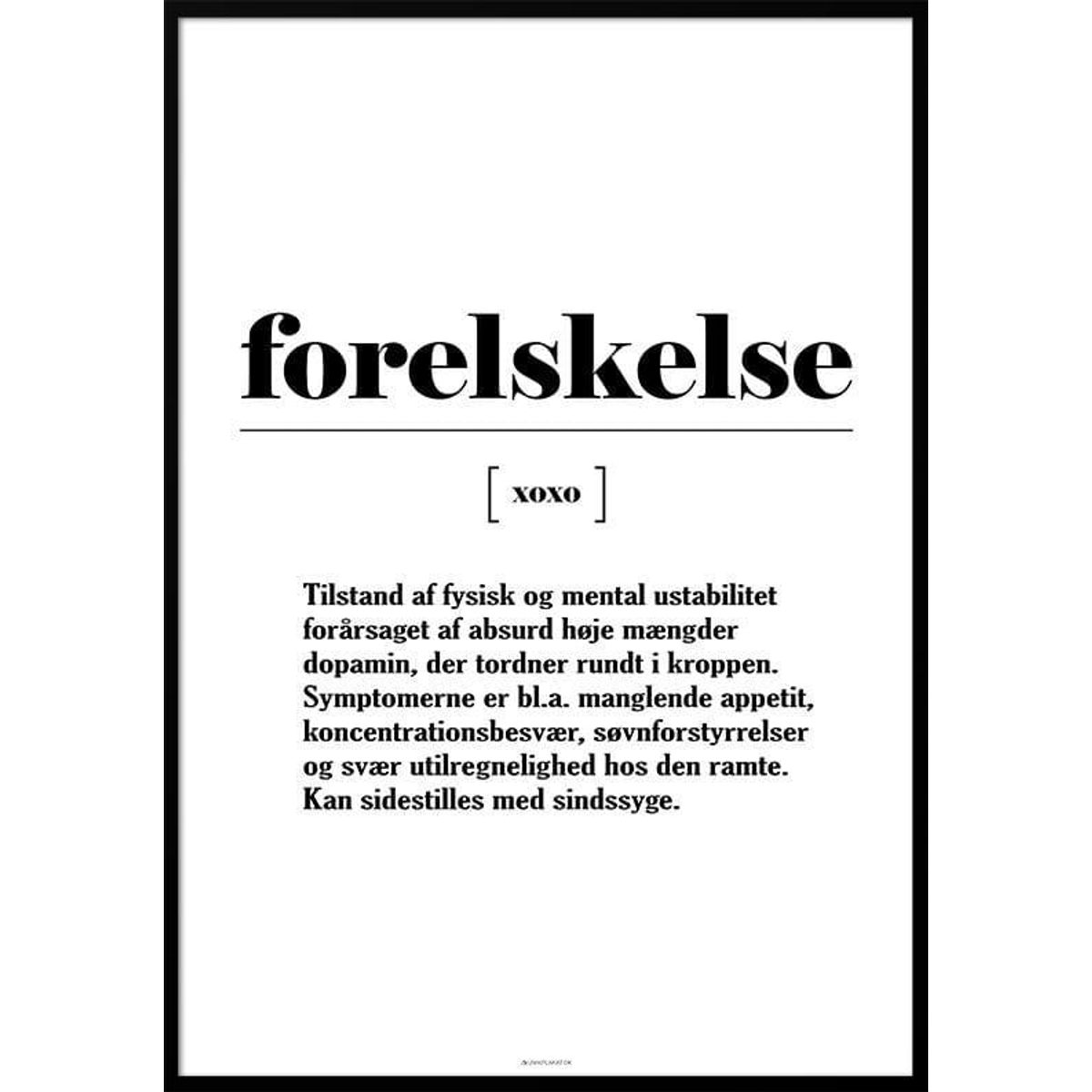 Forelskelse definitionsplakat