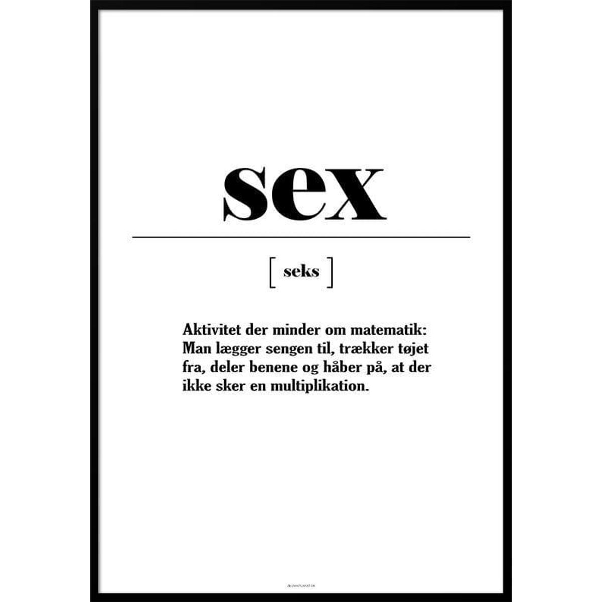 Plakat med sjov sex definition