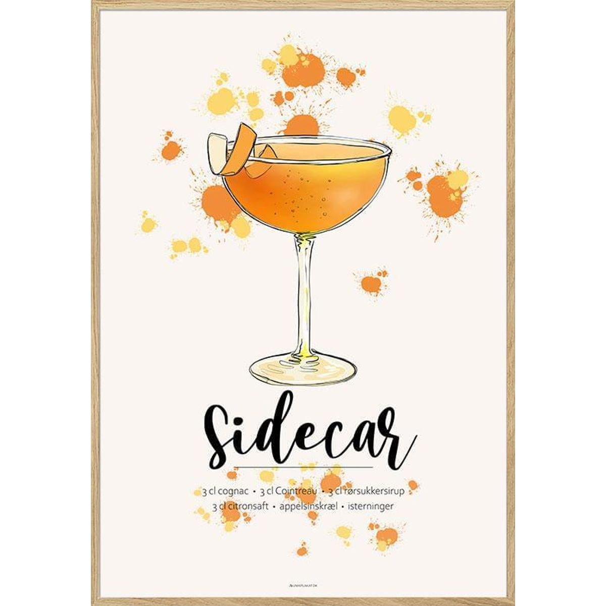 Sidecar opskrift plakat