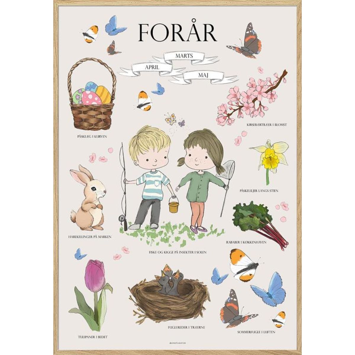 Forårsplakat - børneplakat med forårsmotiver