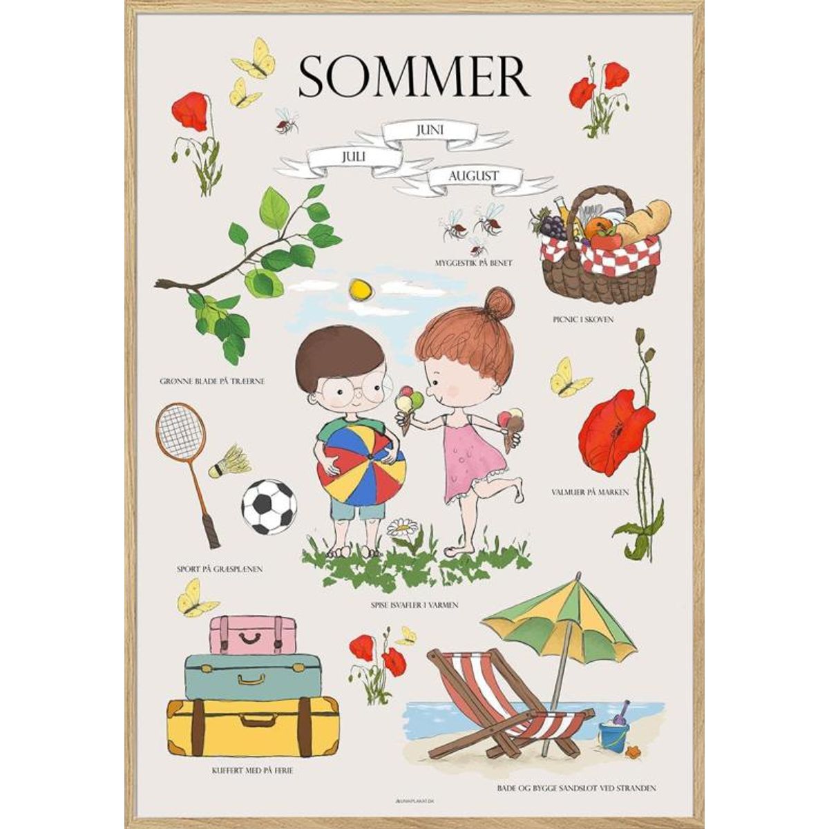 Sommerplakat - børneplakat med sommermotiver