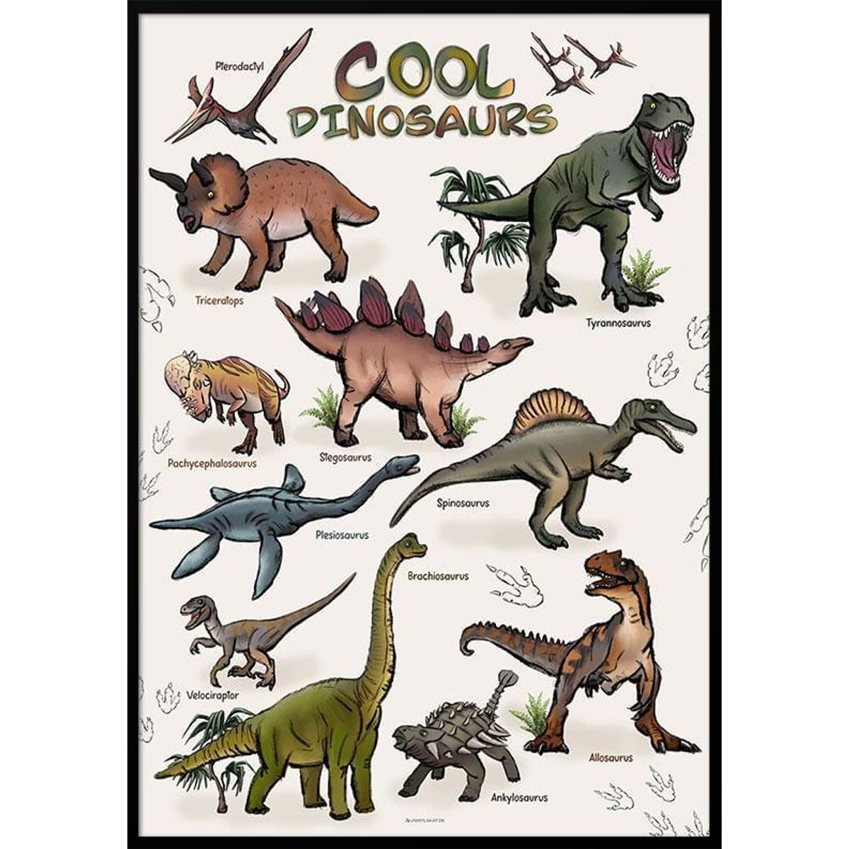 Dinosaurplakat til børn