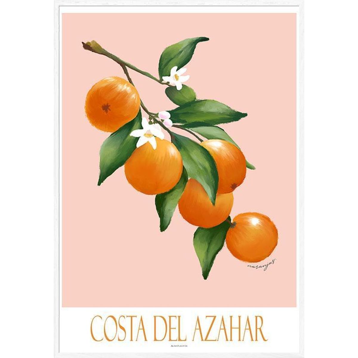 Kunstplakat med appelsingren - Costa del Azahar