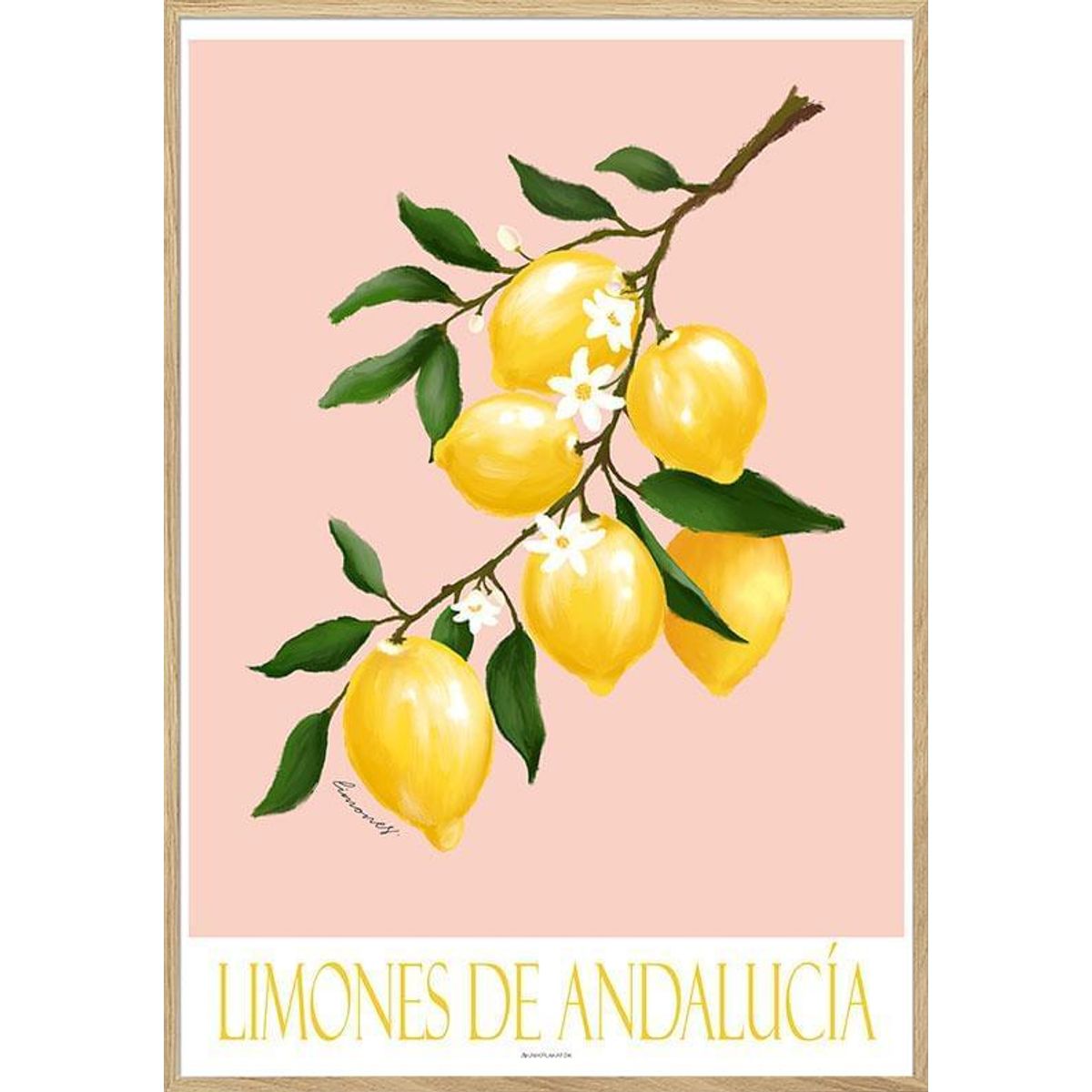 Kunstplakat med citrongren - Limones de Andalucia