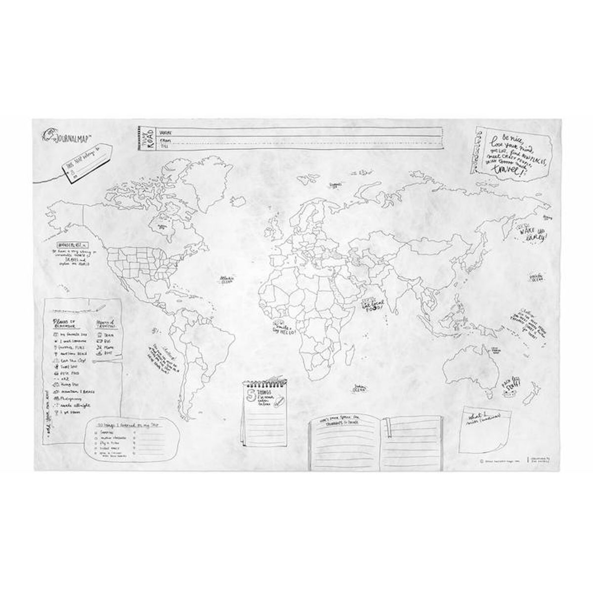 Journal Map Crumpled Edition Plakat Awesome Maps