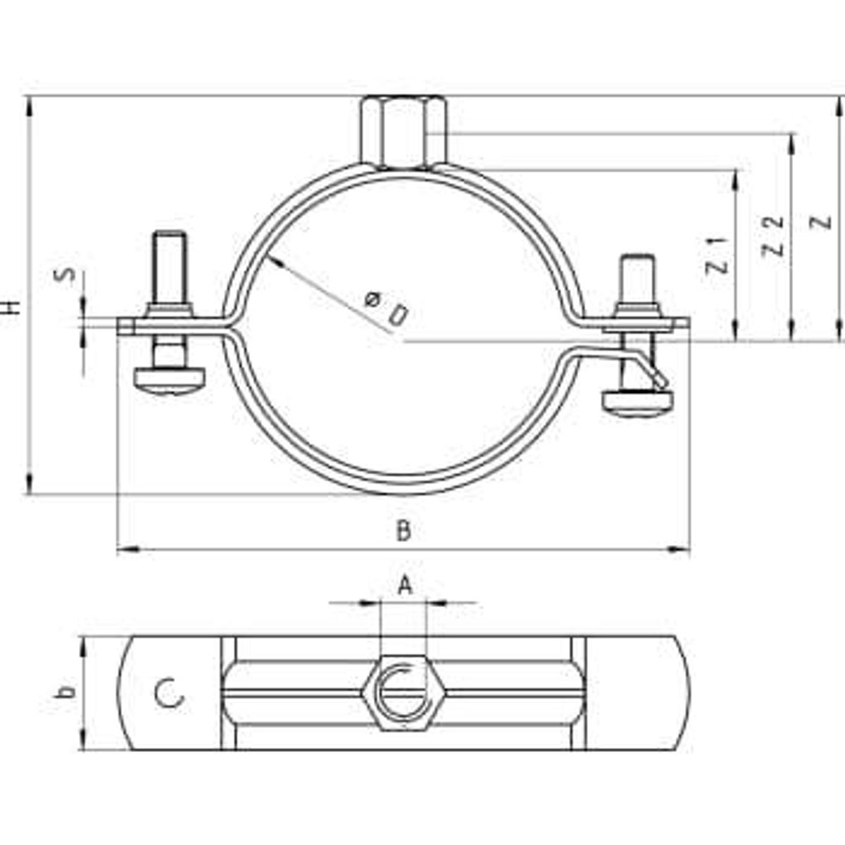 Fischer Samontec FRSN 100-106 mm M8/M10 rørbøjle