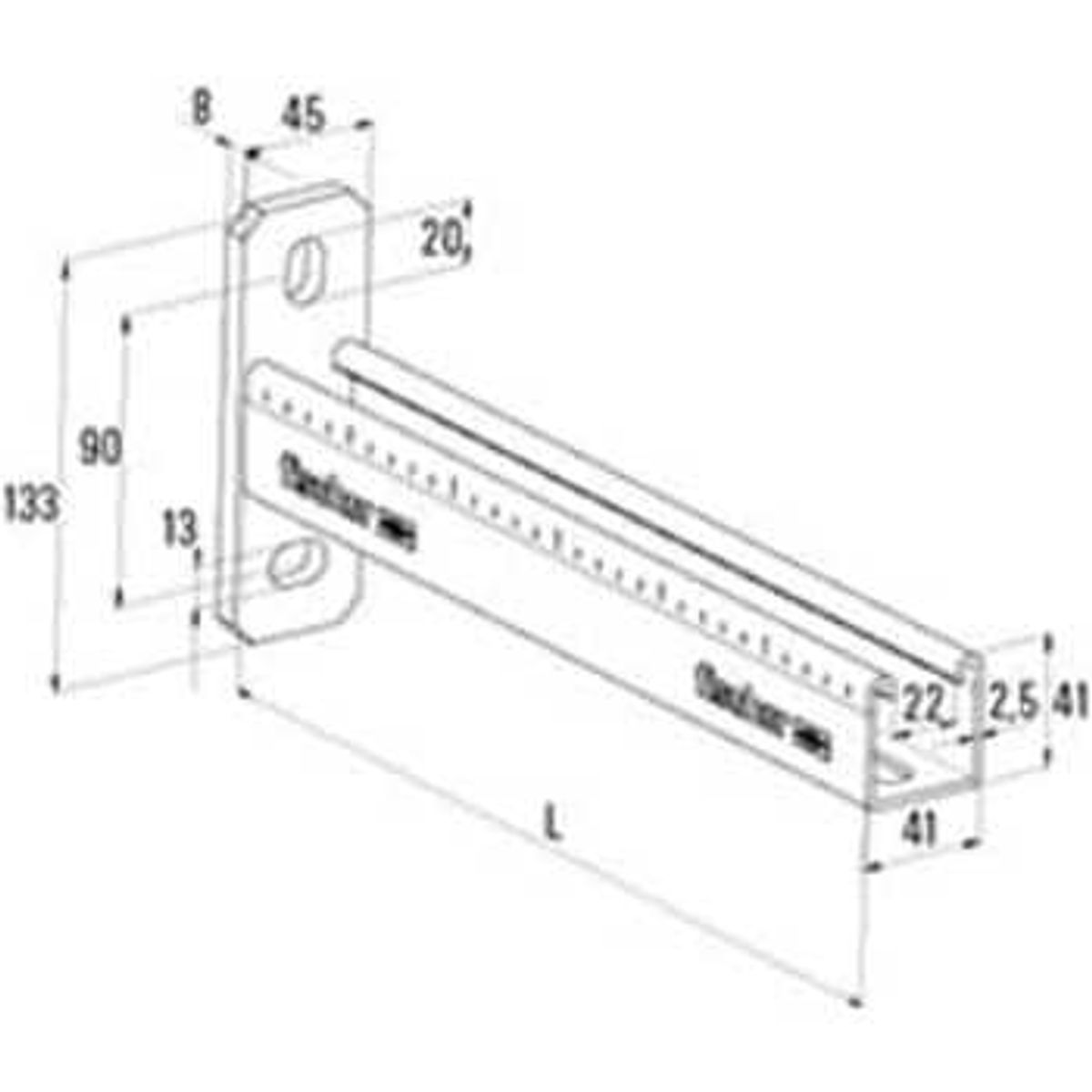 Fischer 300mm fca vægkonsol t/41/2,5mm