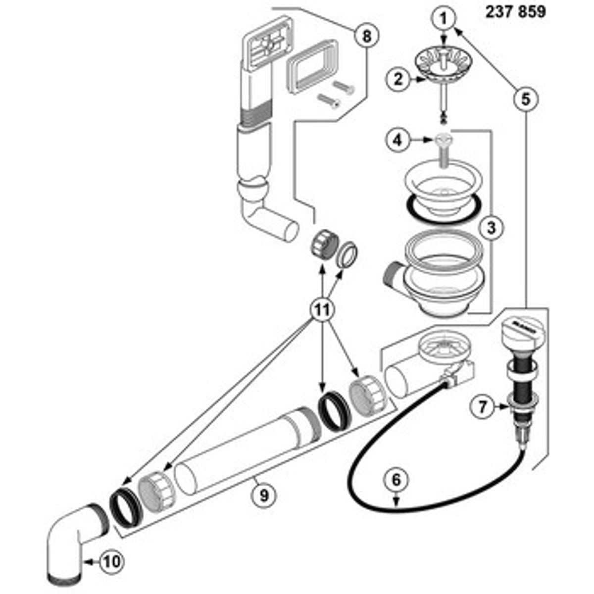 BLANCO Afløb DANA 1x3,5`` MX