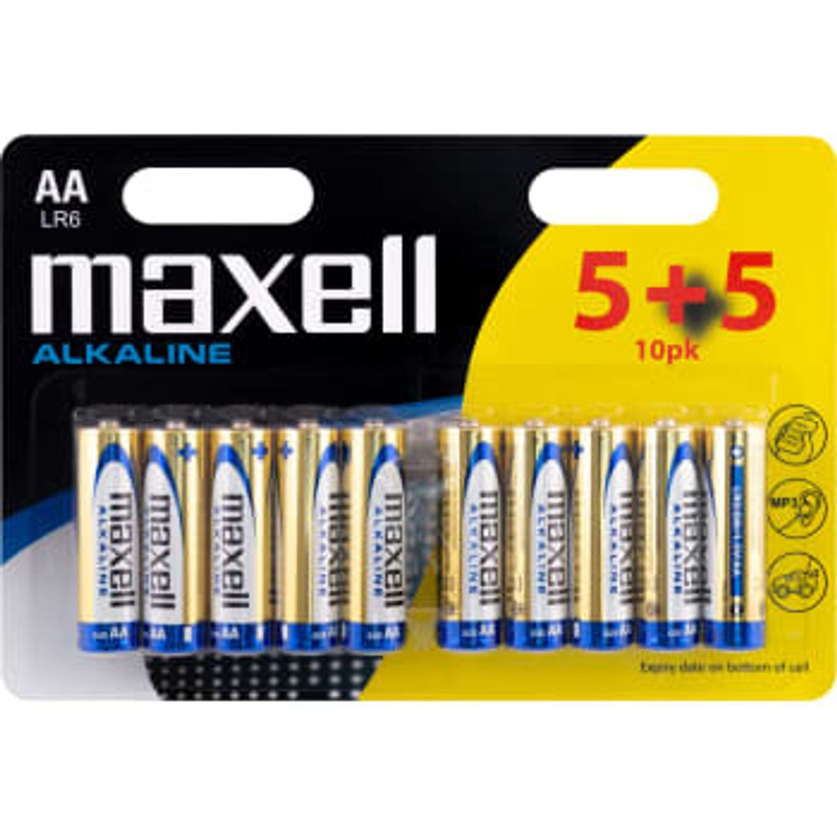 Maxell alkaline AA/LR06 batteri, 10 stk.