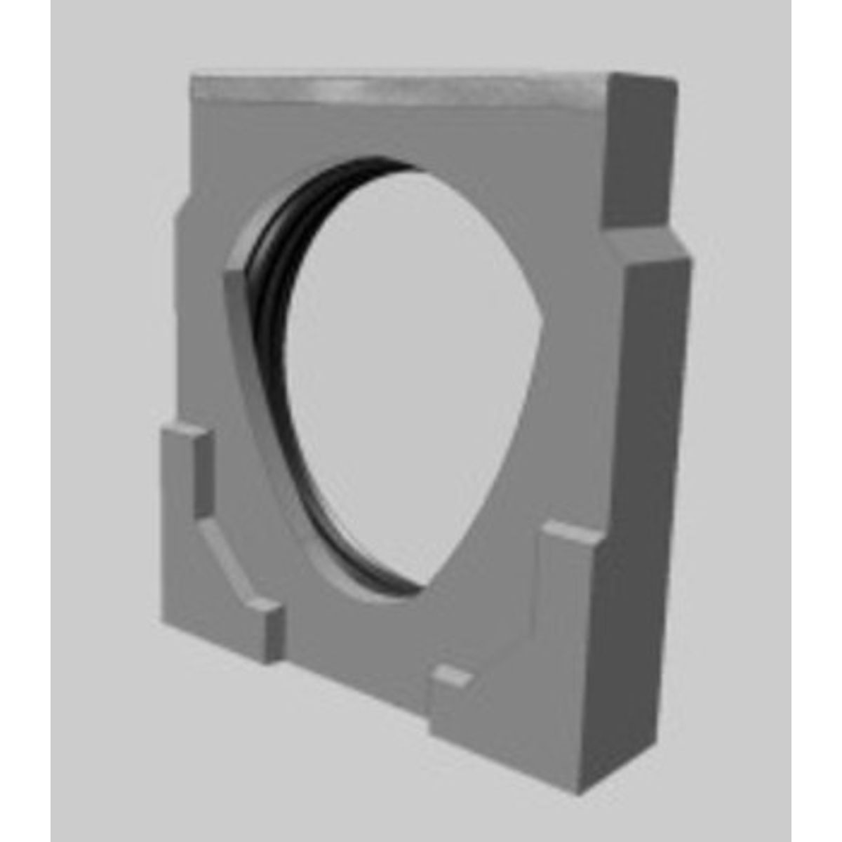 ACO V100G endevæg med 110 mm udløb t/0. render m/støbejernskarm