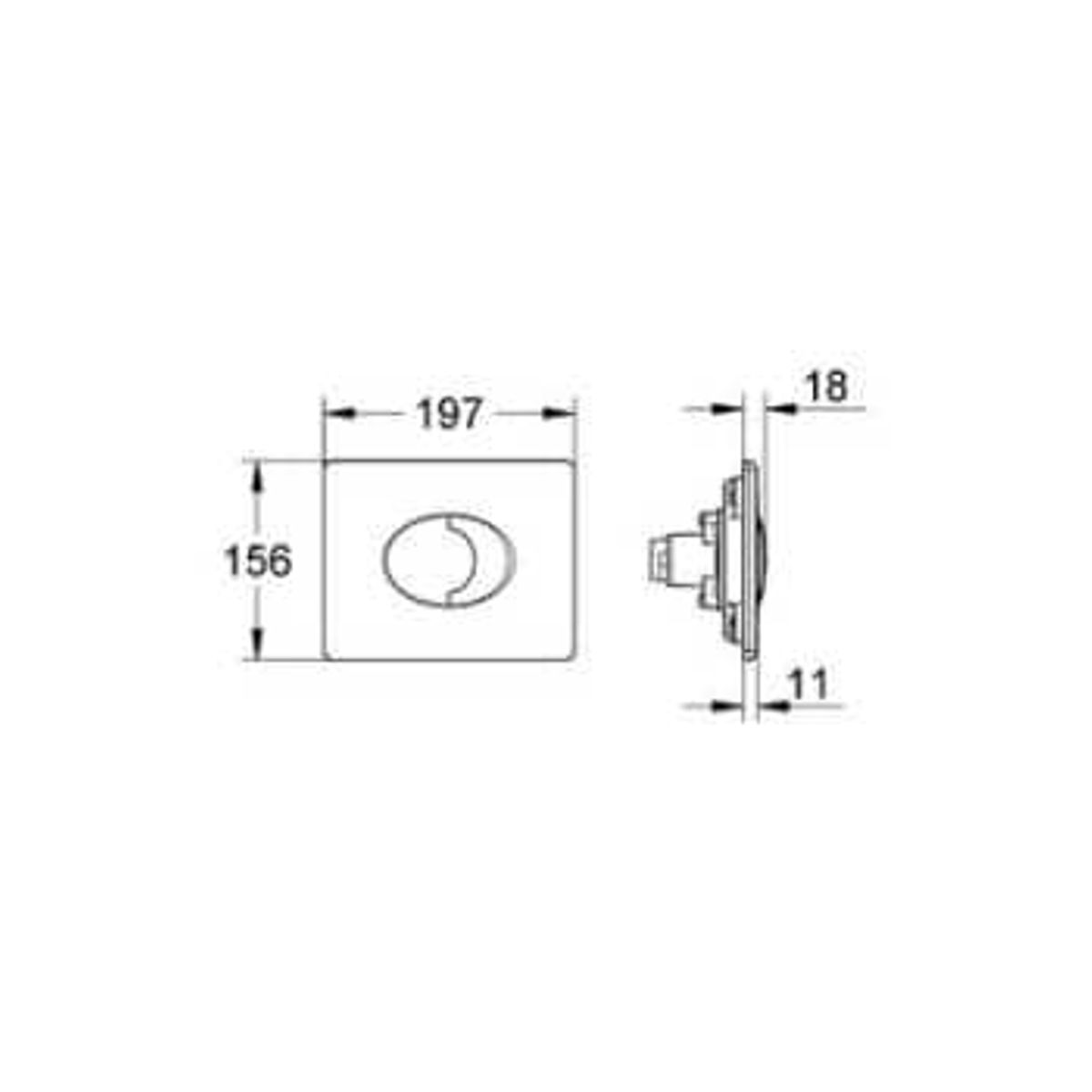 Grohe Betjeningsplade hvid wc Skate Air 2-vol vandret