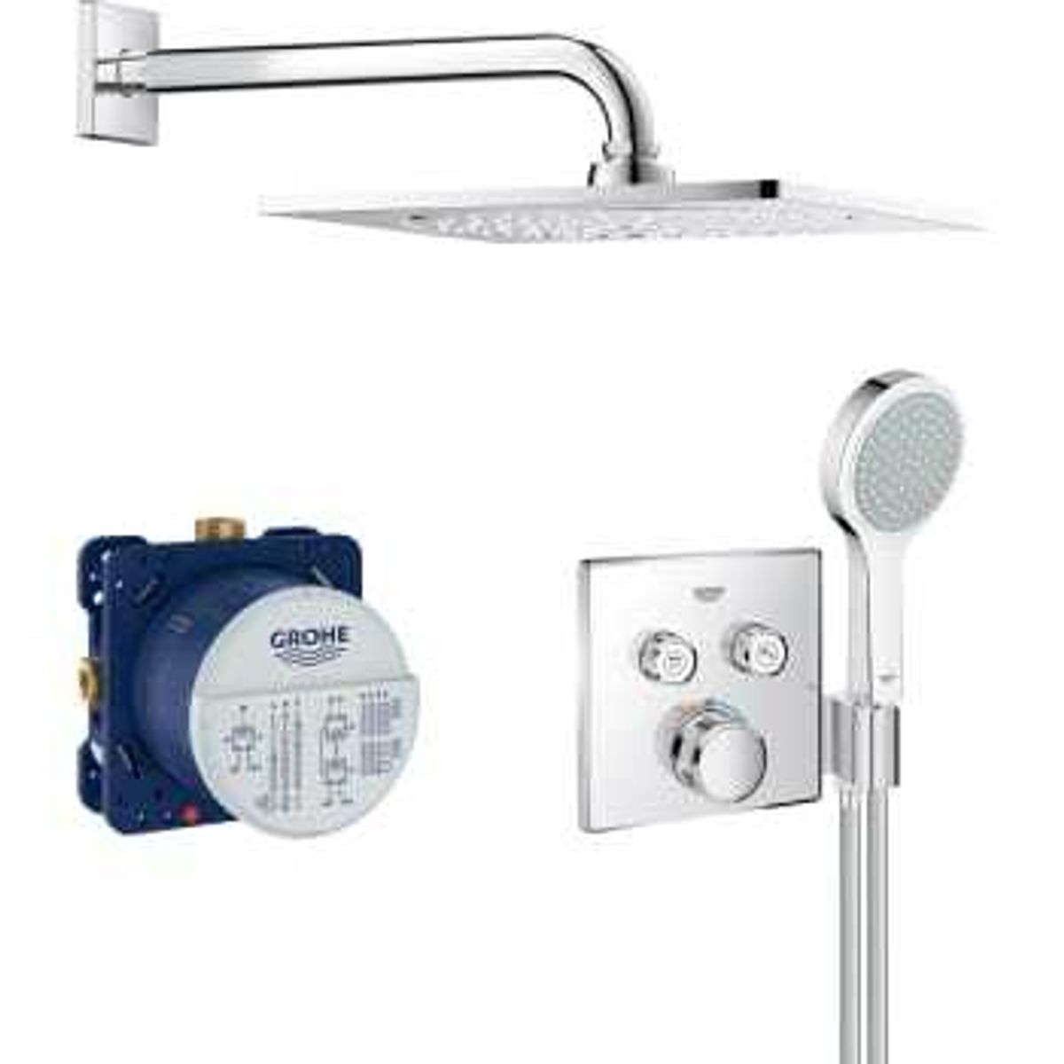 GROHE Grohterm smartcontrol sampak 254 mm indbyg firkant + håndb