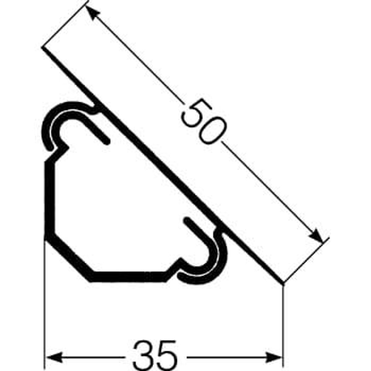 Rehau Kanal rautrigo 35/35 hvid (2 mtr)