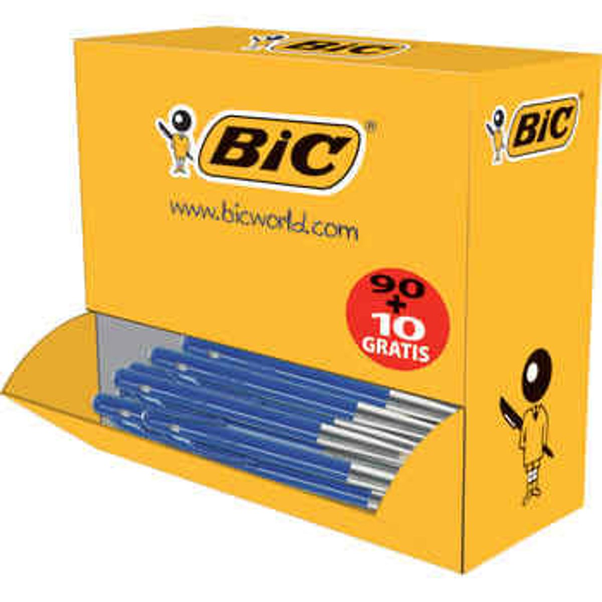 Bic clic kuglepen bl&aring;, 90 stk