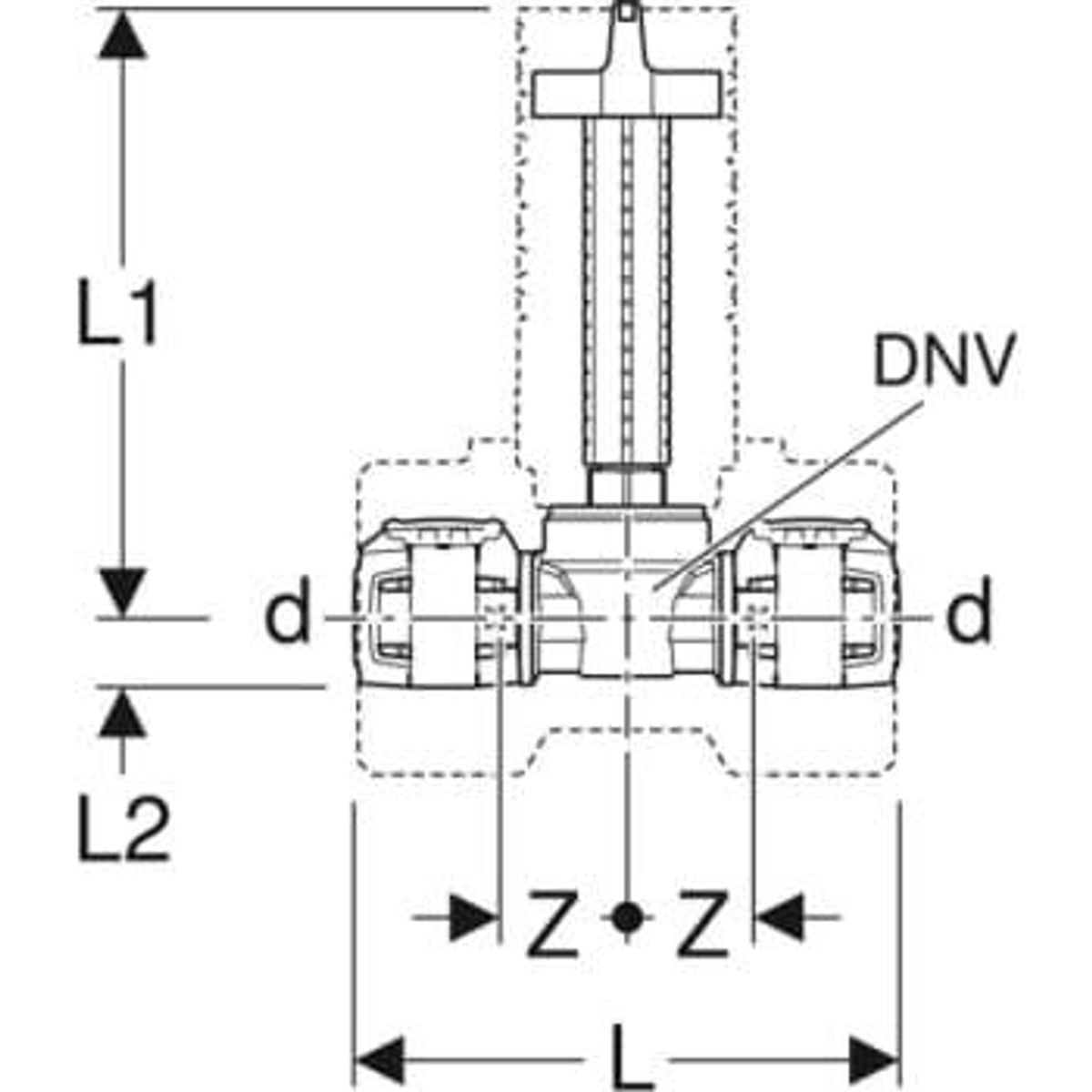 Geb kugleventil 20mm pn10/indb