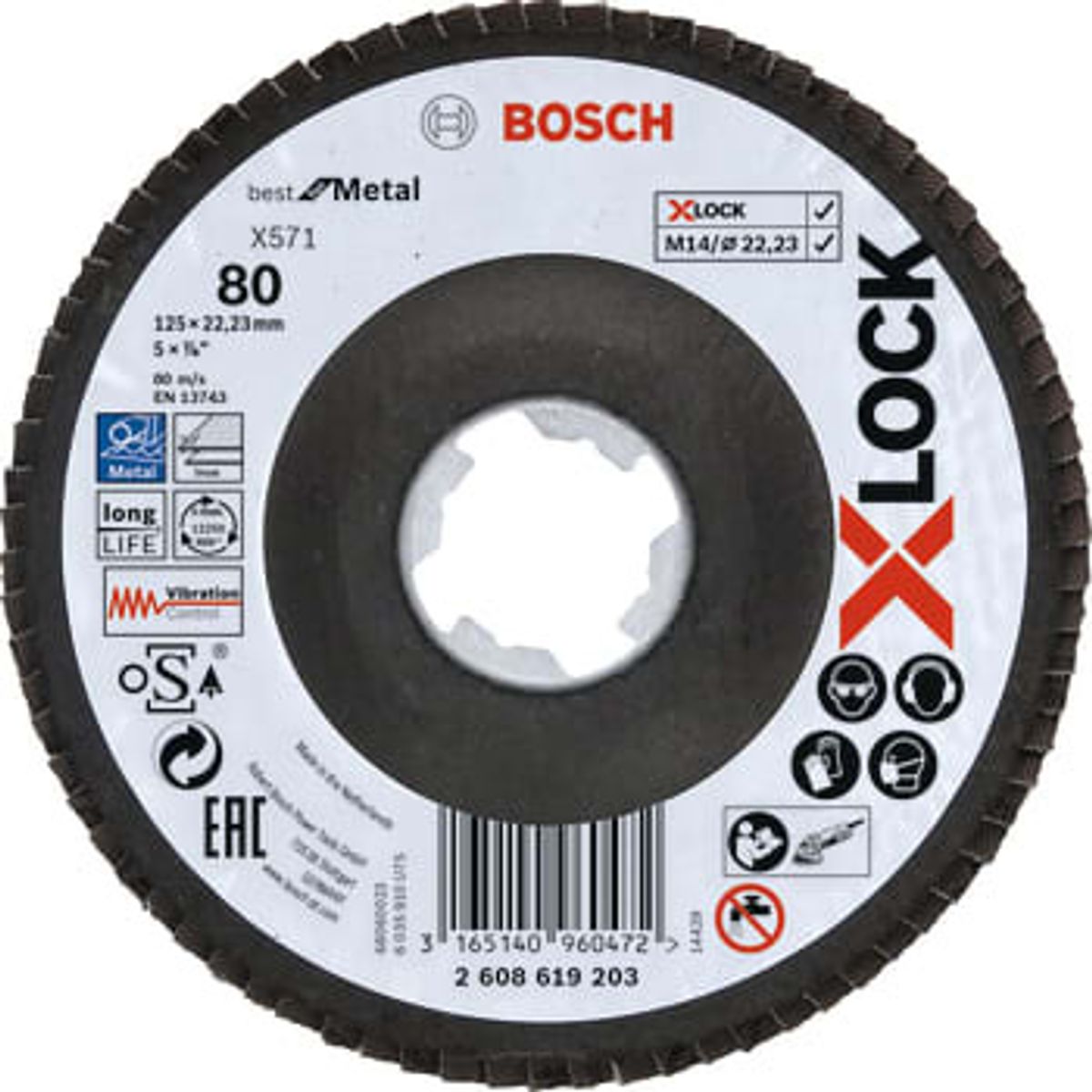 Bosch Lamelslibeskive xlock 125 k80 (10 stk)