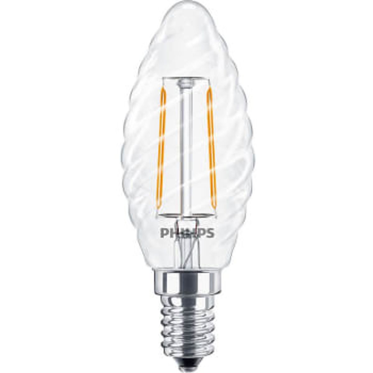 Philips LED Filament Kerte 2W 827, 250 lumen E14 klar snoet (A) - 3 stk. tilbage