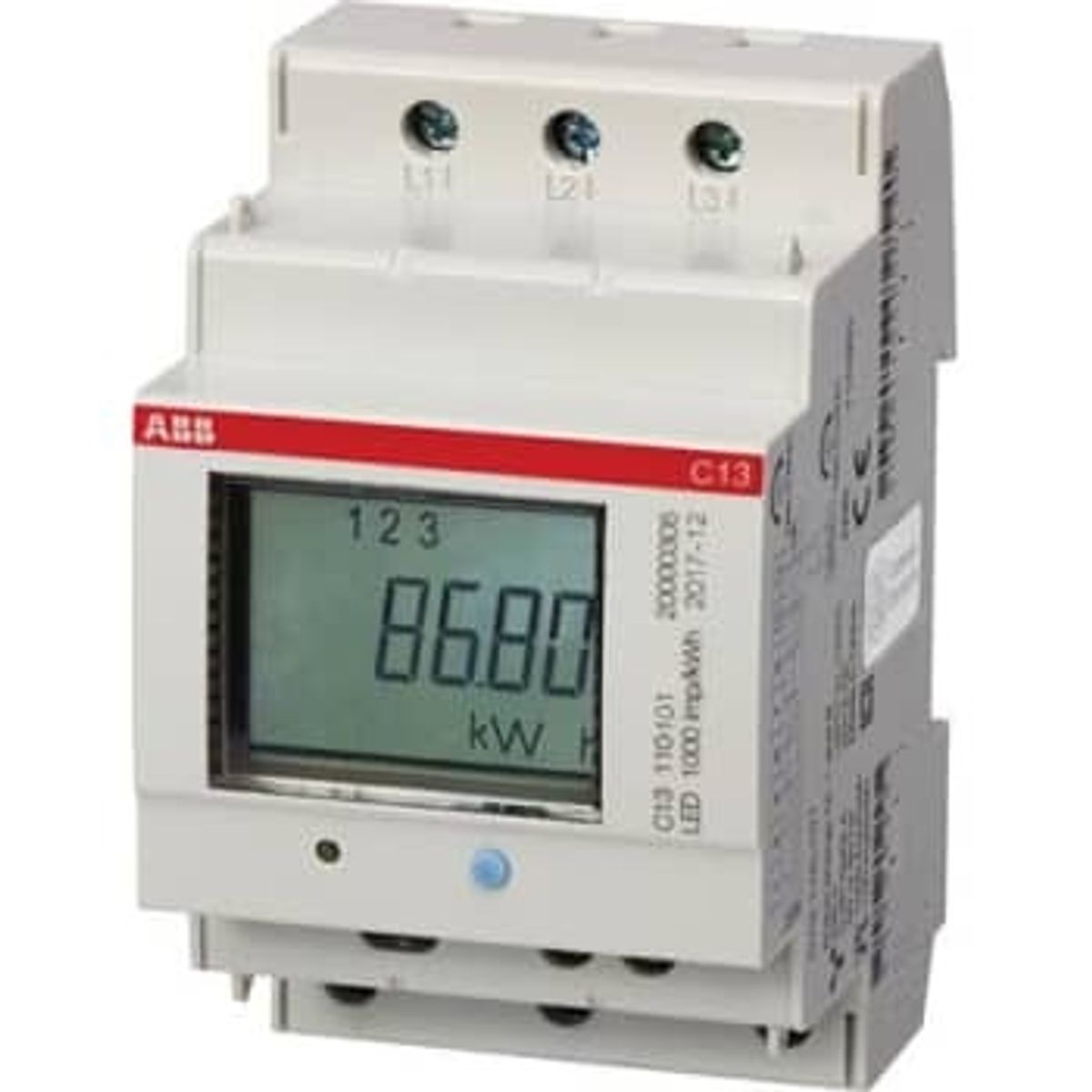 ABB El-måler 3P+N 40A Direkte kl.B I/O: Puls/alarm, C13 110-101 MID