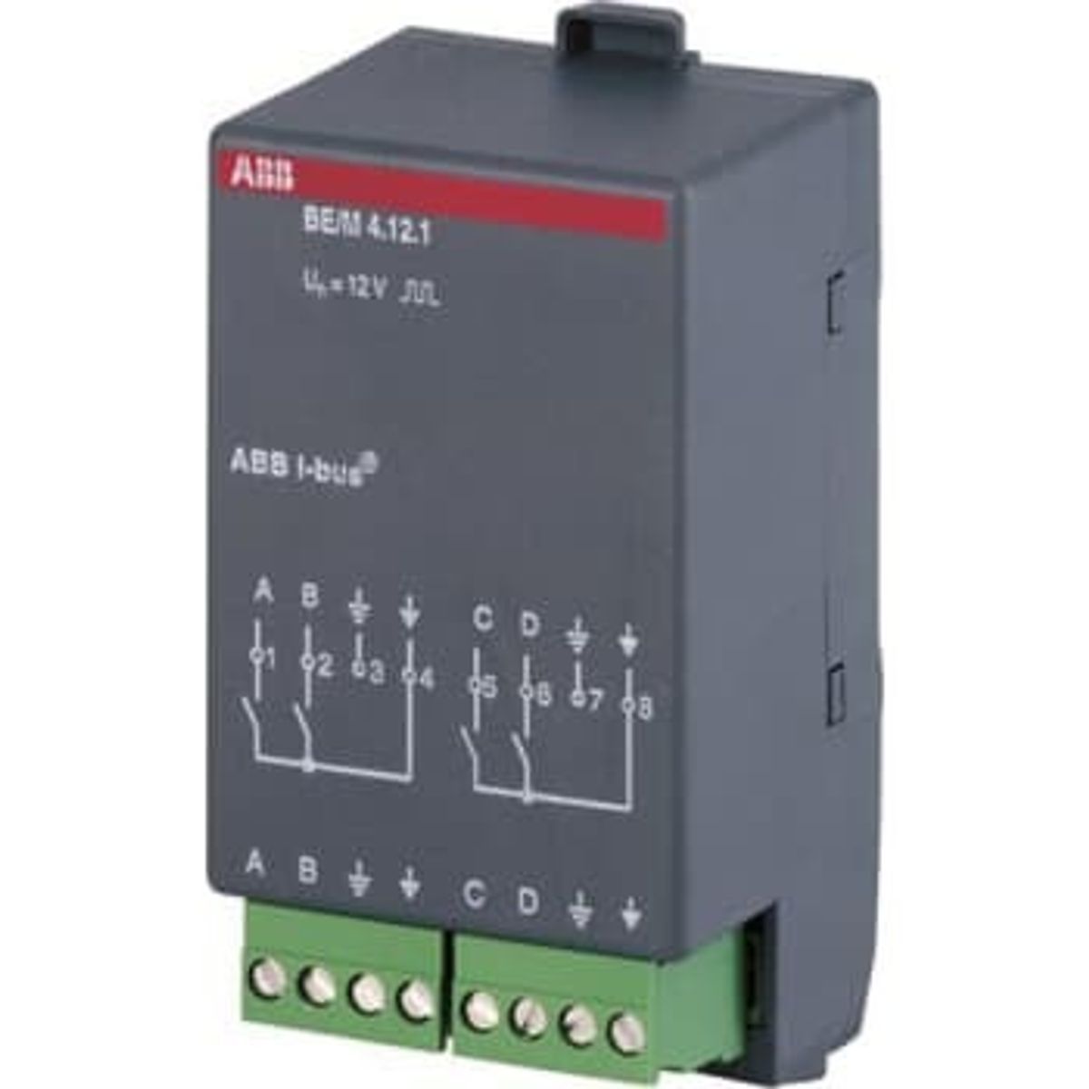 ABB KNX Snap-On Binære Indgangsmoduler 4-Kanal 12V DC