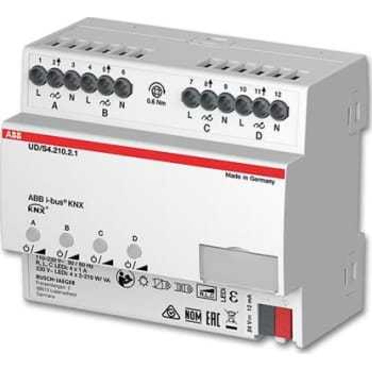 ABB KNX Lsdæmper LED 4x210W/VA 1-4 kanal, MDRC, UD/S4.210.2.1