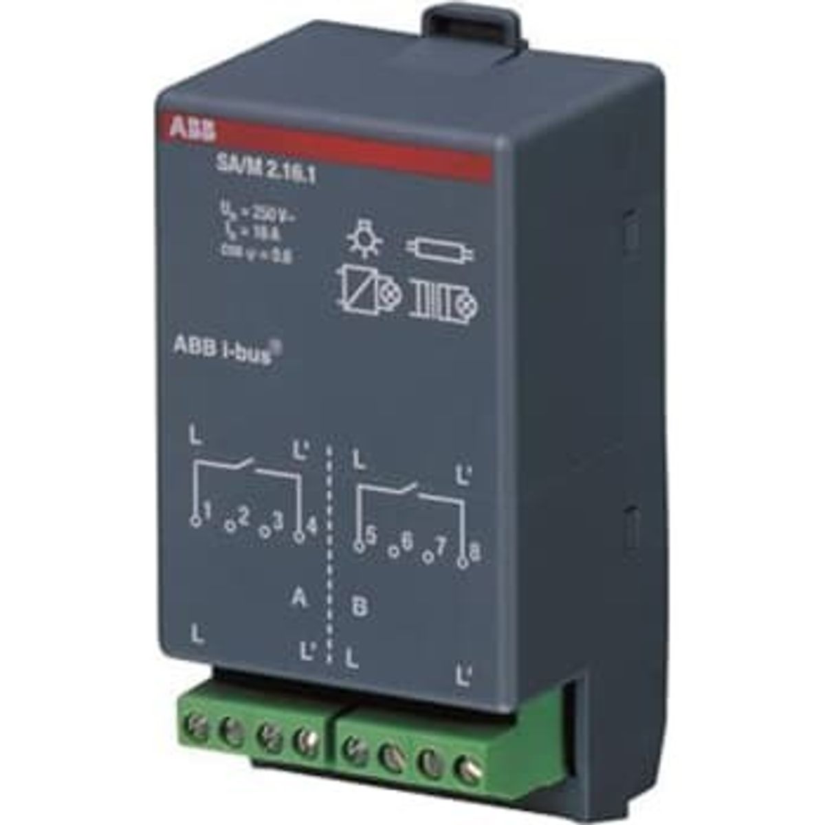 ABB KNX Snap-On Udgangsmodul 2-Kanal 16A Sa/M 2.16.1