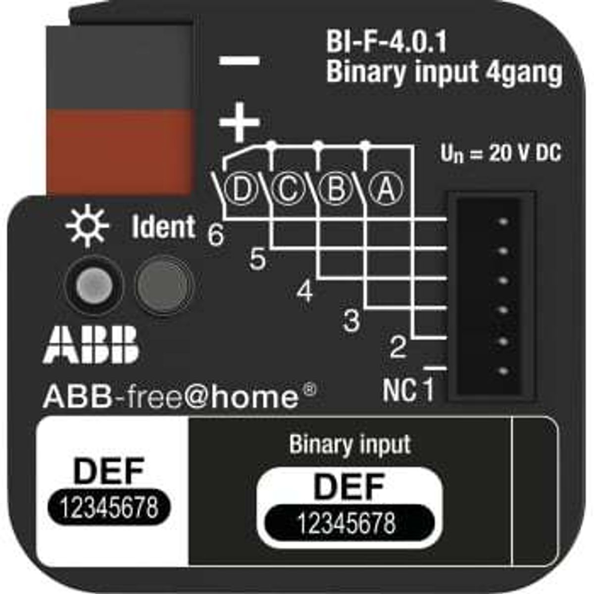 ABB Free-Home Inputmodul m/4 indgange 20VDC BI-F-4.0.1