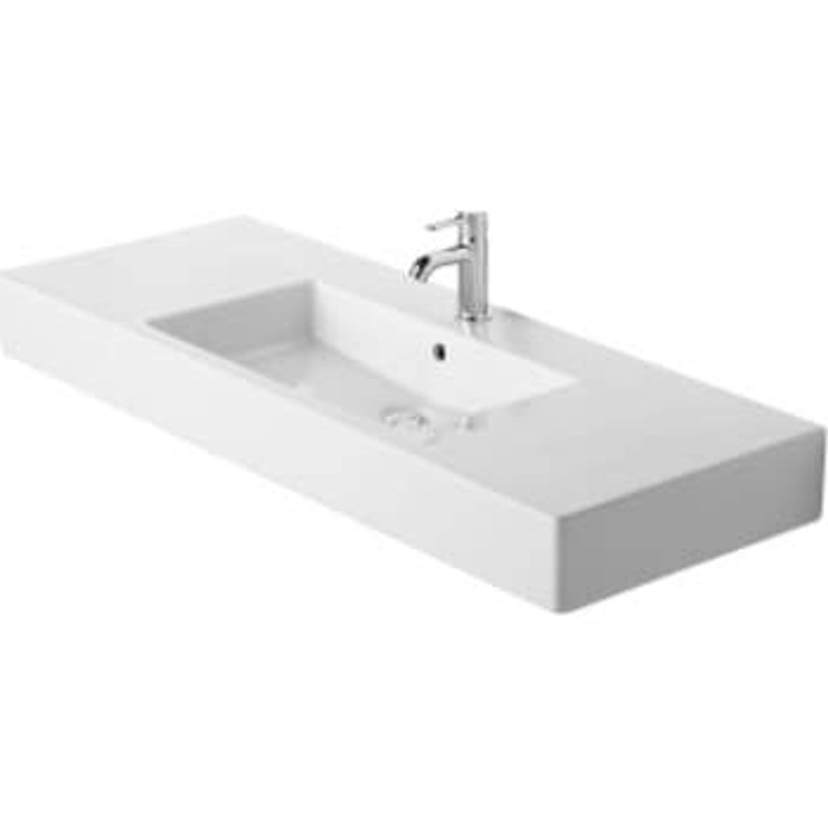 Duravit Vero vask 125 cm med hanehul og overløb